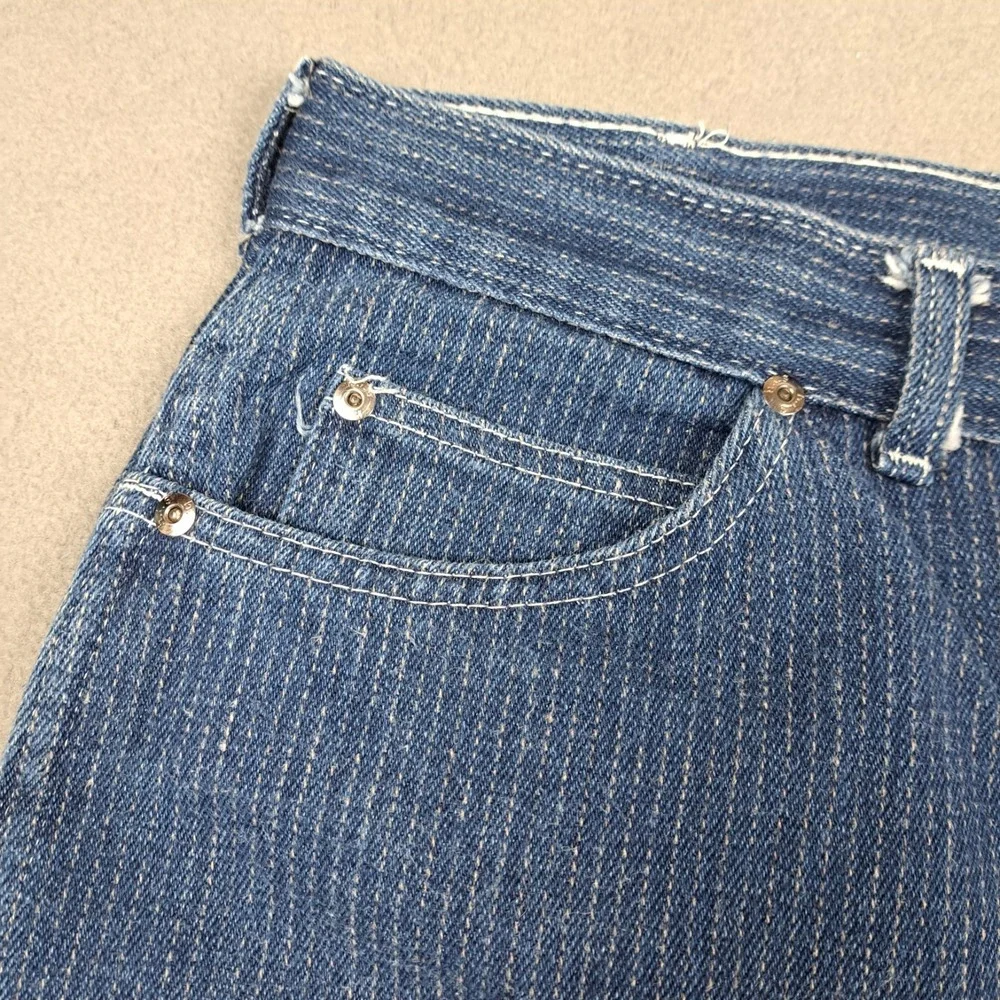 Vintage Chic By H.I.S. Shorts Womens *32 Blue Denim Jorts Mom Shorts Striped 80s
